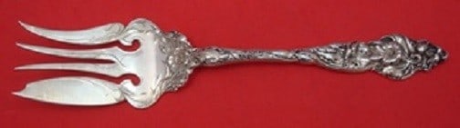 Reed & Barton Les Six Fleurs Sterling Silver Cold Meat Fork Art Nouveau 9.25" (1 of 1)