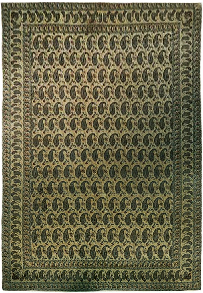 8'10" x 12' Semi-Antique Persian Kerman Paisley Rug: 8'10" x 12' Semi-Antique Persian Kerman Paisley Rug Free continental US Shipping Enhance your living space with this exquisite 9' x 12' semi-antique Persian Kerman rug featuring a beautiful paisley al