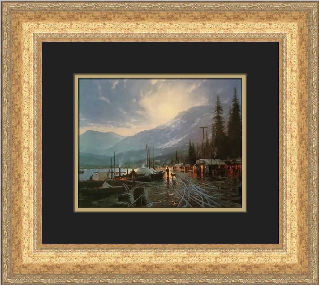 Thomas Kinkade Yukon River Gold Seekers Custom Framed Art Print (1 of 2)
