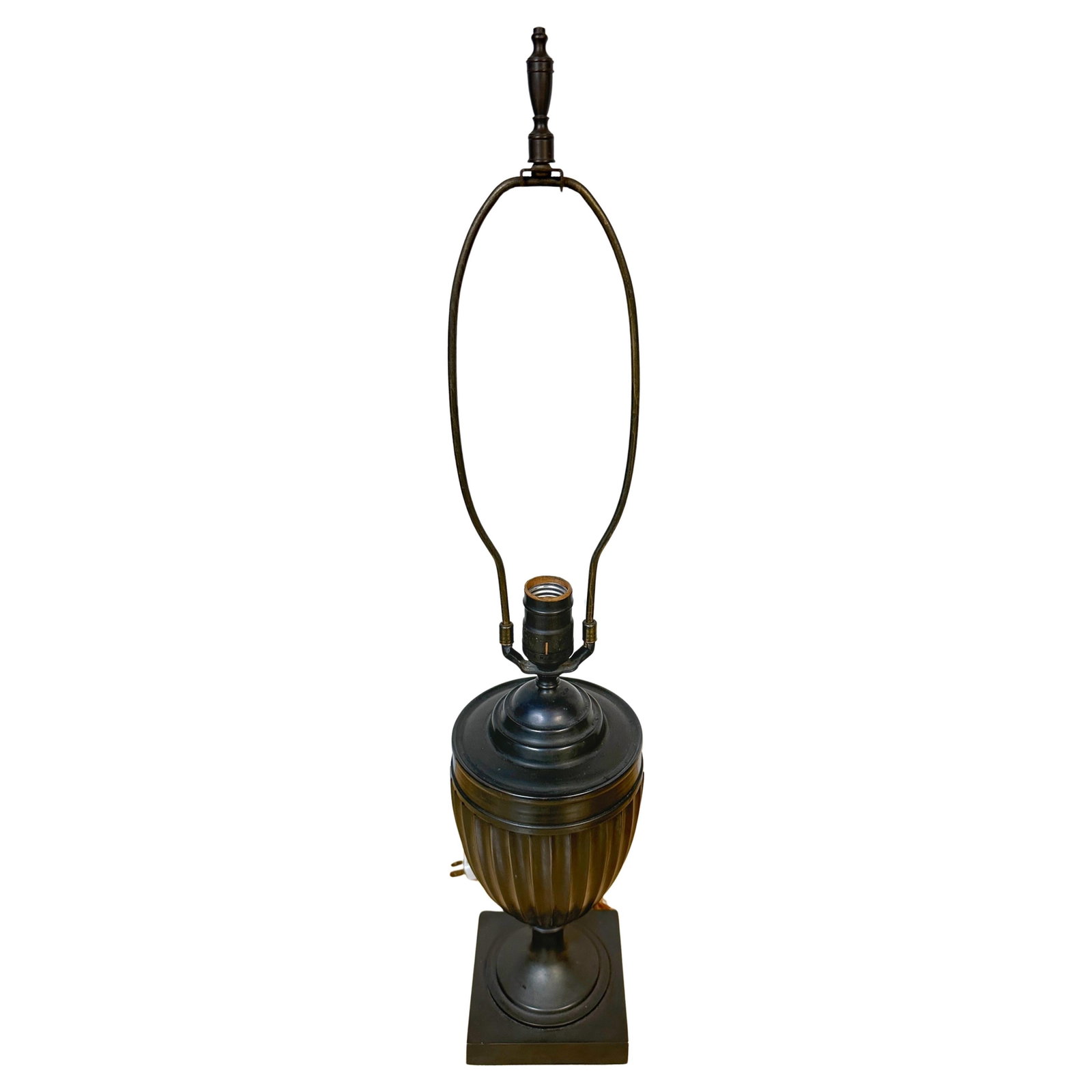 French Napoleon III Neoclassical Bronze Lamp 27 in Tall: French Napoleon III Neoclassical Bronze Lamp 27 in Tall This exquisite French Napoleon III-style neoclassical lamp, originally crafted as a fluted bronze urn, epitomizes classic elegance and skilled c