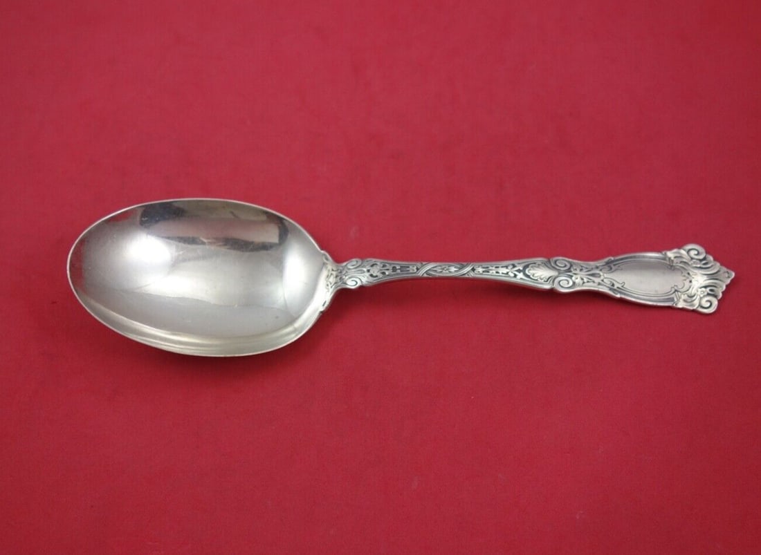 Wallace Berain Sterling Silver Serving Spoon 8.5 Inch: Wallace Berain Sterling Silver Serving Spoon 8.5 Inch This exquisite serving spoon is part of the Berain pattern by Wallace, crafted from high-quality sterling silver. Measuring 8 1/2 inches, it is