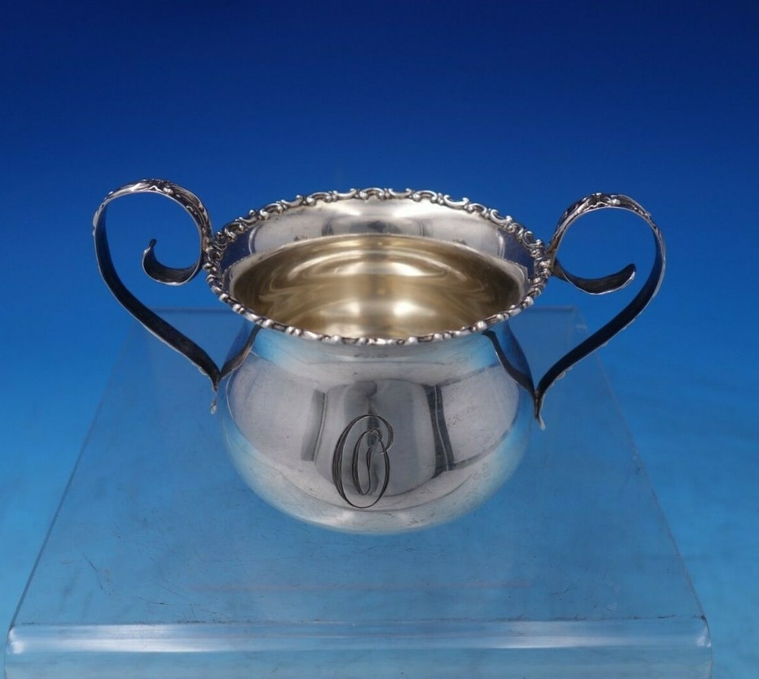 Wallace Waverly Sterling Silver Sugar Bowl 2 5/8" x 4 1/4" Monogrammed (1 of 10)