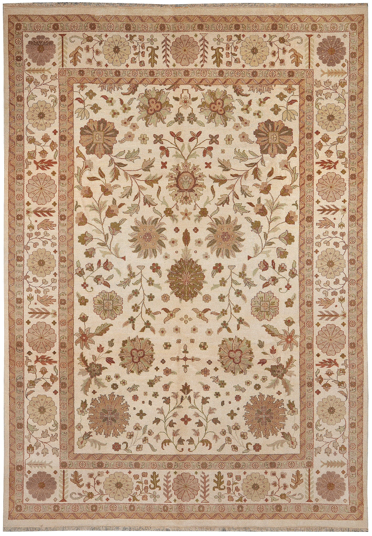Hand Knotted Agra Tabriz Wool Area Rug 10 x 14 Ivory Beige: Hand Knotted Agra Tabriz Wool Area Rug 10 x 14 Ivory Beige Free continental US Shipping This handmade Agra transitional area rug features a Tabriz pattern and a hand-knotted weave. It is made with a w