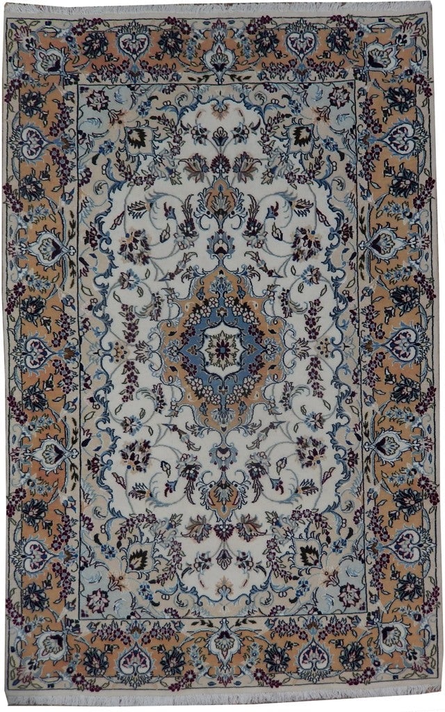 4 x 6.8 Hand Knotted Persian Tabriz Wool Silk Rug: 4 x 6.8 Hand Knotted Persian Tabriz Wool Silk Rug Free continental US Shipping This hand-knotted Persian Tabriz rug features a traditional design crafted from premium quality wool with silk accents. T
