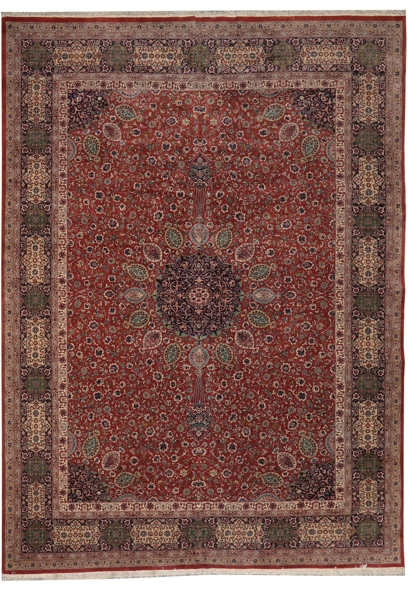 11.6 x 16 Authentic Persian Sheikh Safi Tabriz Rug Wool Silk 400 Kpsi (1 of 13)