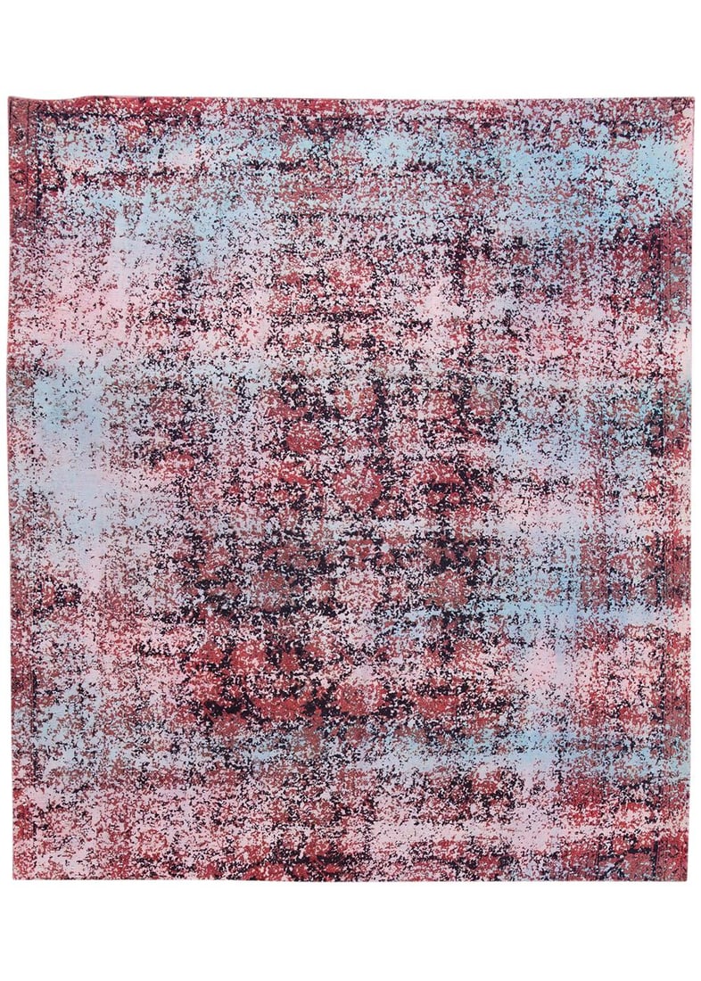 Vintage Hand-Knotted Ruby Red Overdyed Wool Rug 8'3 x 9'7: Vintage Hand-Knotted Ruby Red Overdyed Wool Rug 8'3 x 9'7 This exquisite Vintage hand-knotted Overdyed rug features a captivating all-over motif, showcasing intricate detailing and a stunning design. 