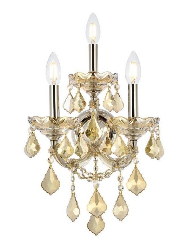 Maria Theresa 3 Light Golden Teak Crystal Wall Sconce 12 inch (1 of 7)