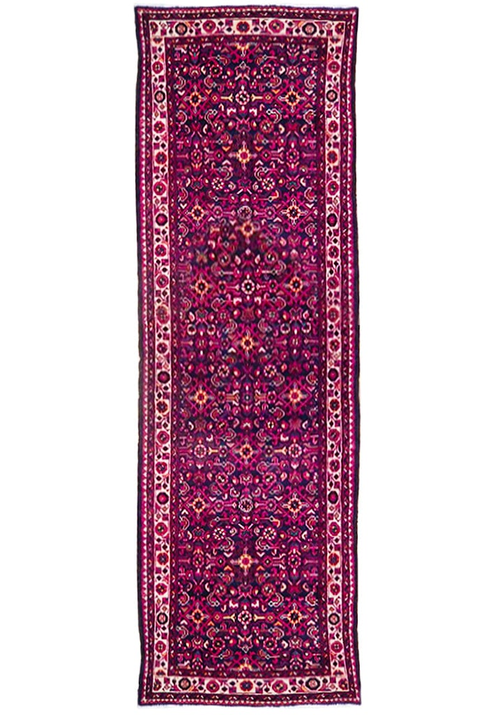 3.6 x 11 Dark Indigo Hand-Knotted Persian Herati Runner: 3.6 x 11 Dark Indigo Hand-Knotted Persian Herati Runner Free continental US Shipping Elevate your home decor with this exquisite 3.6 x 11 Dark Indigo Semi Antique Persian Herati Runner. Handcrafted by