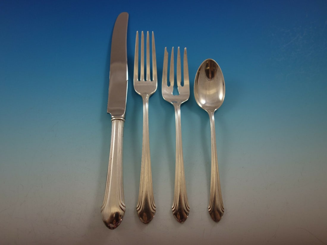Alvin Romantique Sterling Silver 4-Piece Place Setting: Alvin Romantique Sterling Silver 4-Piece Place Setting Enhance your dining experience with this exquisite 4-piece place setting from the Romantique pattern by Alvin. Crafted from high-quality sterling