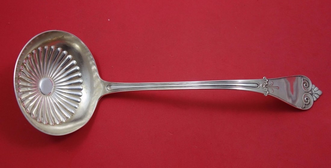 Tiffany & Co Beekman Sterling Silver Soup Ladle 13": Tiffany & Co Beekman Sterling Silver Soup Ladle 13" This exquisite Beekman soup ladle by Tiffany & Co. is a stunning example of craftsmanship from the late 19th century, specifically between 1850 and 