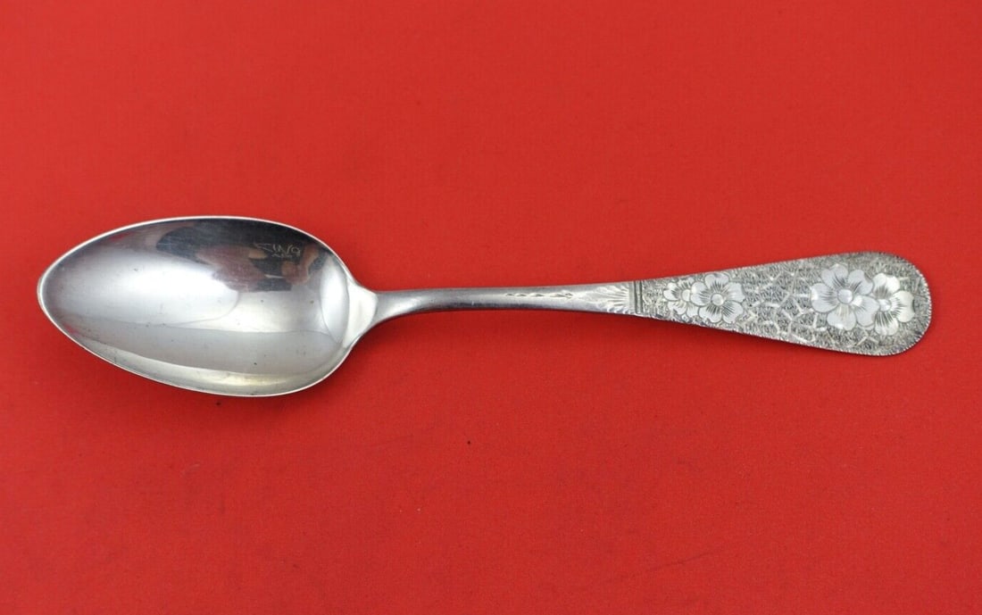 Whiting Sterling Silver Antique Engraved Various Place Soup Spoon 6 3/4" (1 of 2)