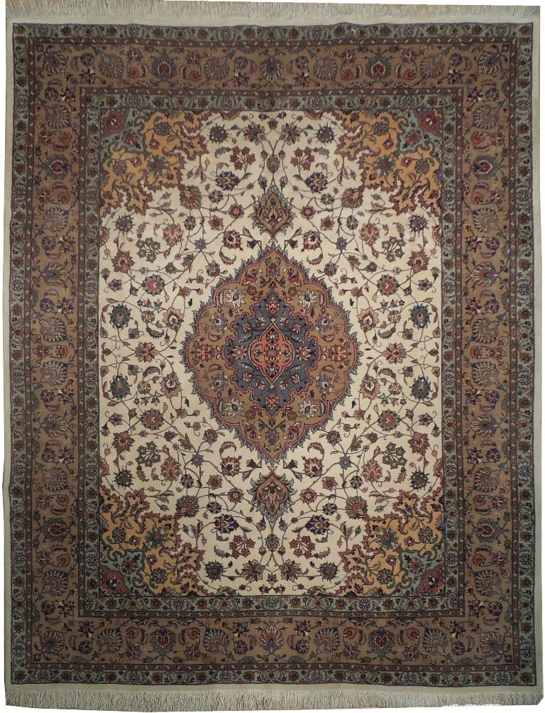 8 x 10 Persian Tabriz Rug Wool Silk 400 KPSI Hand Knotted Iran (1 of 6)