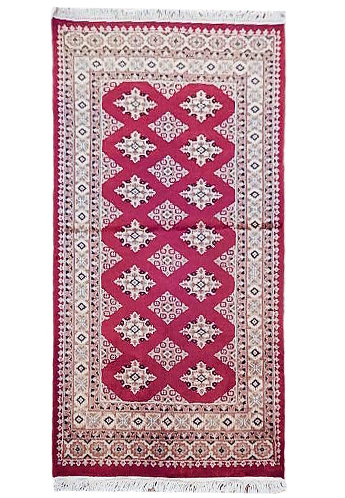 2.7 x 4 Hand-Knotted Red Jaldar Bokhara Area Rug (1 of 7)