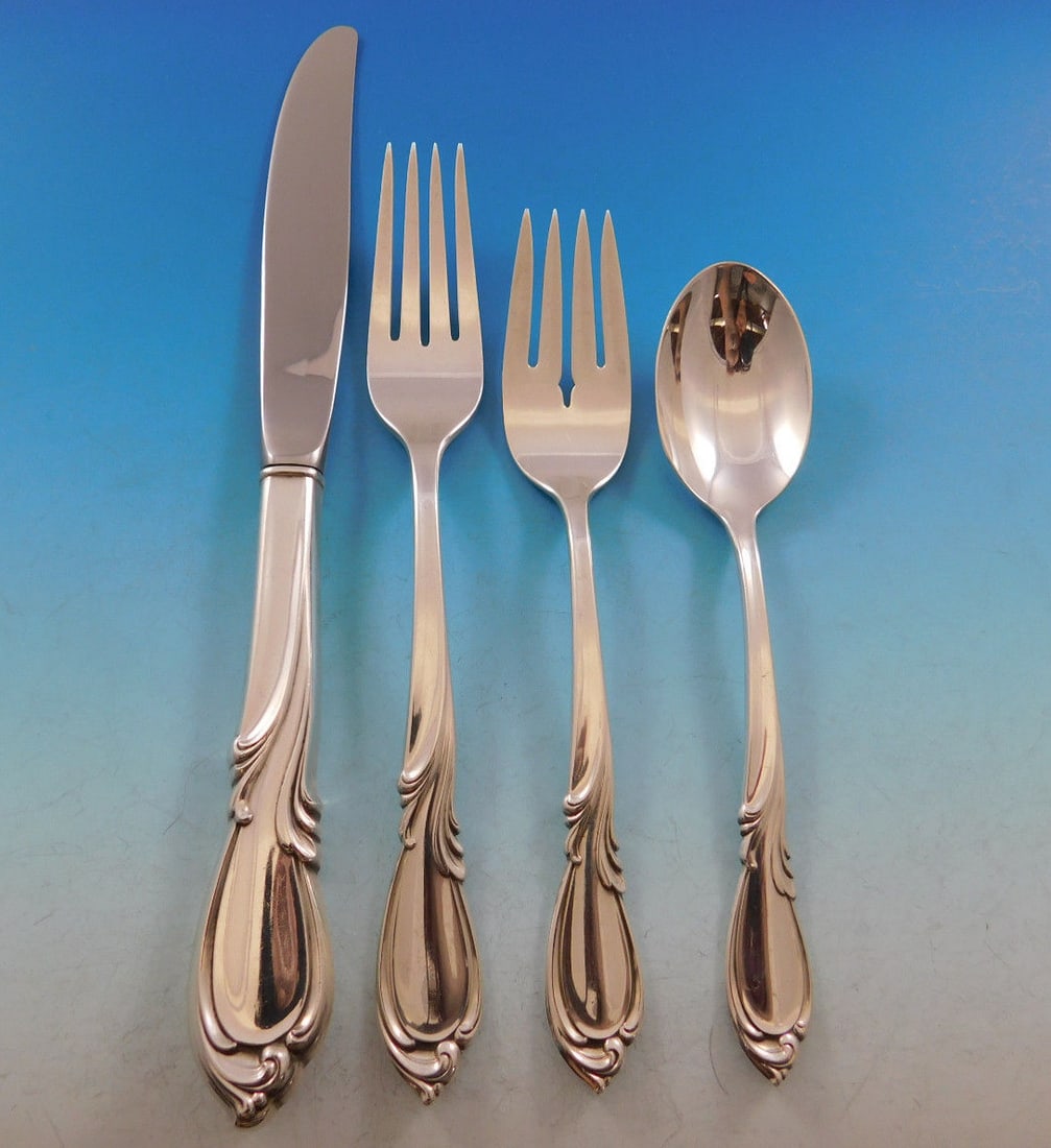 International Silver Rhapsody 29-Piece Sterling Silver Flatware Set with Towle Caddy: International Silver Rhapsody 29-Piece Sterling Silver Flatware Set with Towle Caddy Discover the elegance of the Rhapsody pattern with this exquisite 29-piece flatware set by International Sterling S