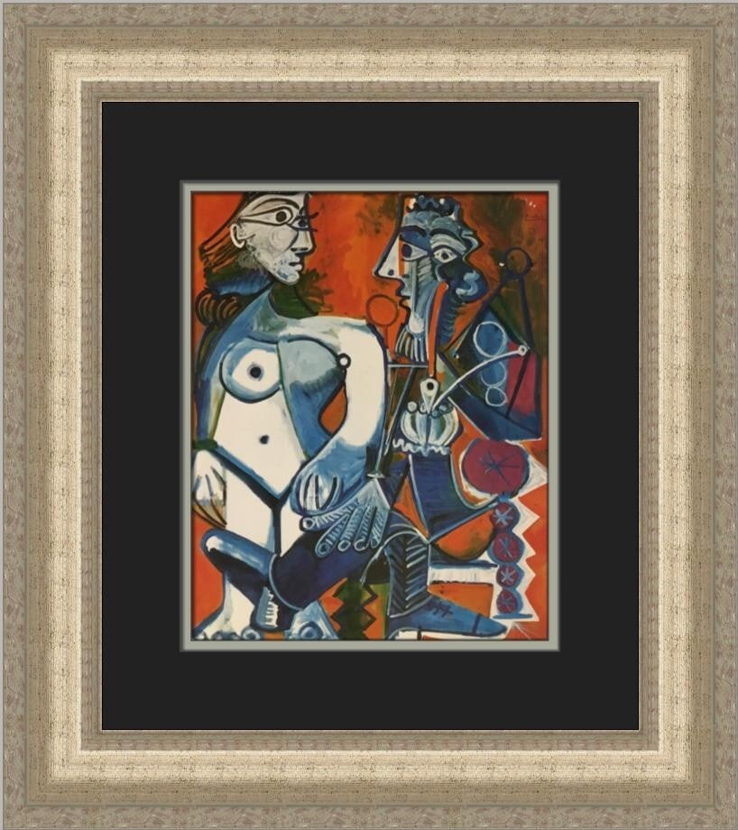 Pablo Picasso Nude and Smoker Custom Framed Art Print: Pablo Picasso Nude and Smoker Custom Framed Art Print This exquisite custom framed print titled "Nude and Smoker" by Pablo Picasso captures the essence of Abstract Expressionism and Impressionism. Cre