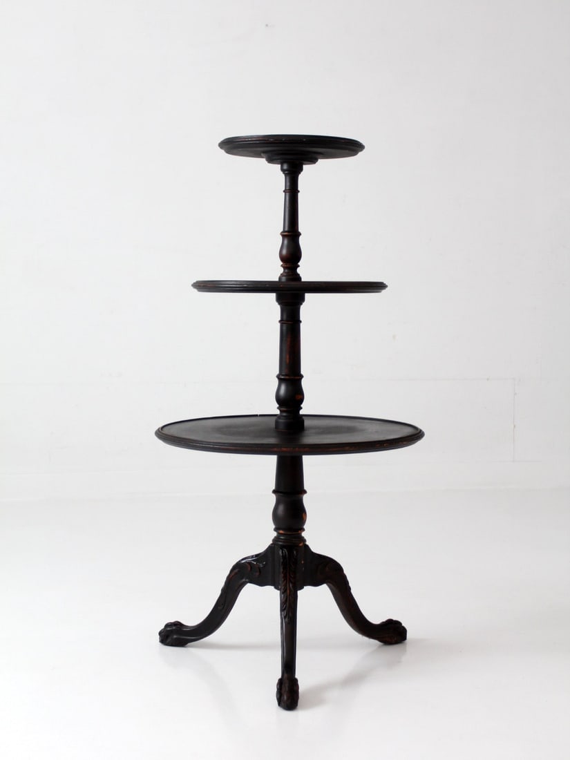 Victorian Three-Tier Wooden Stand with Claw Feet 42.75 Inch Tall (1 of 14)