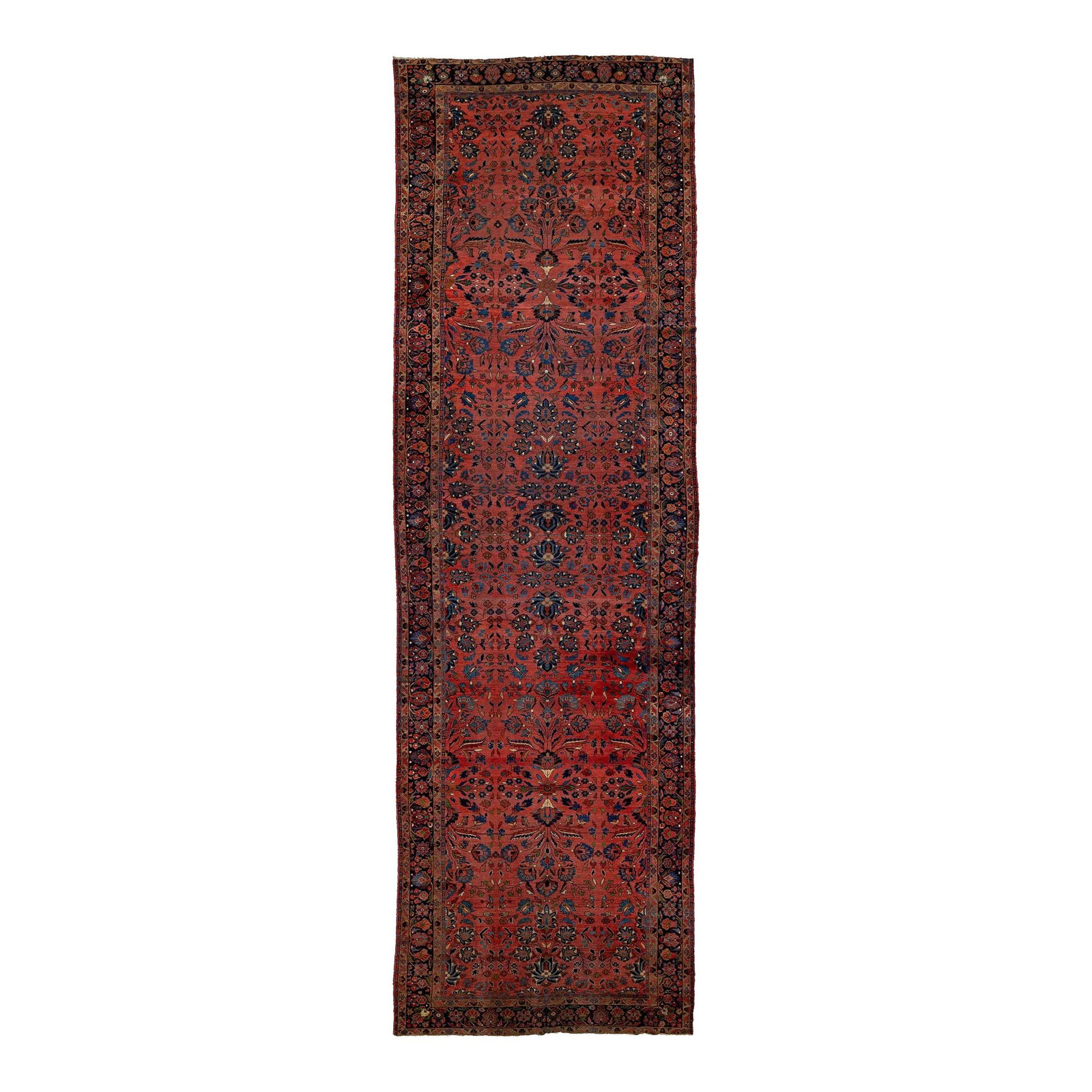 Antique Persian Lilihan Wool Rug 7'3 x 23'5 Red Floral Design (1 of 10)