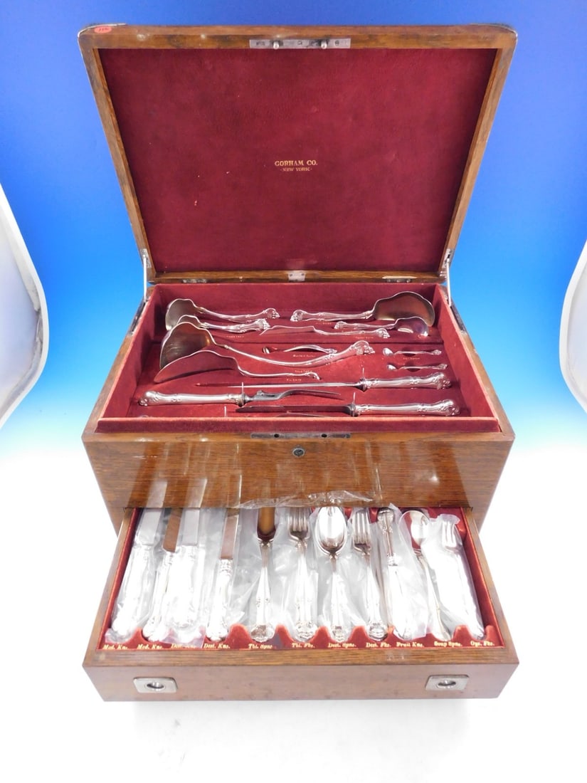 Gorham Cromwell Sterling Silver Flatware Service for 12 in Chest 149 Pieces (1 of 17)