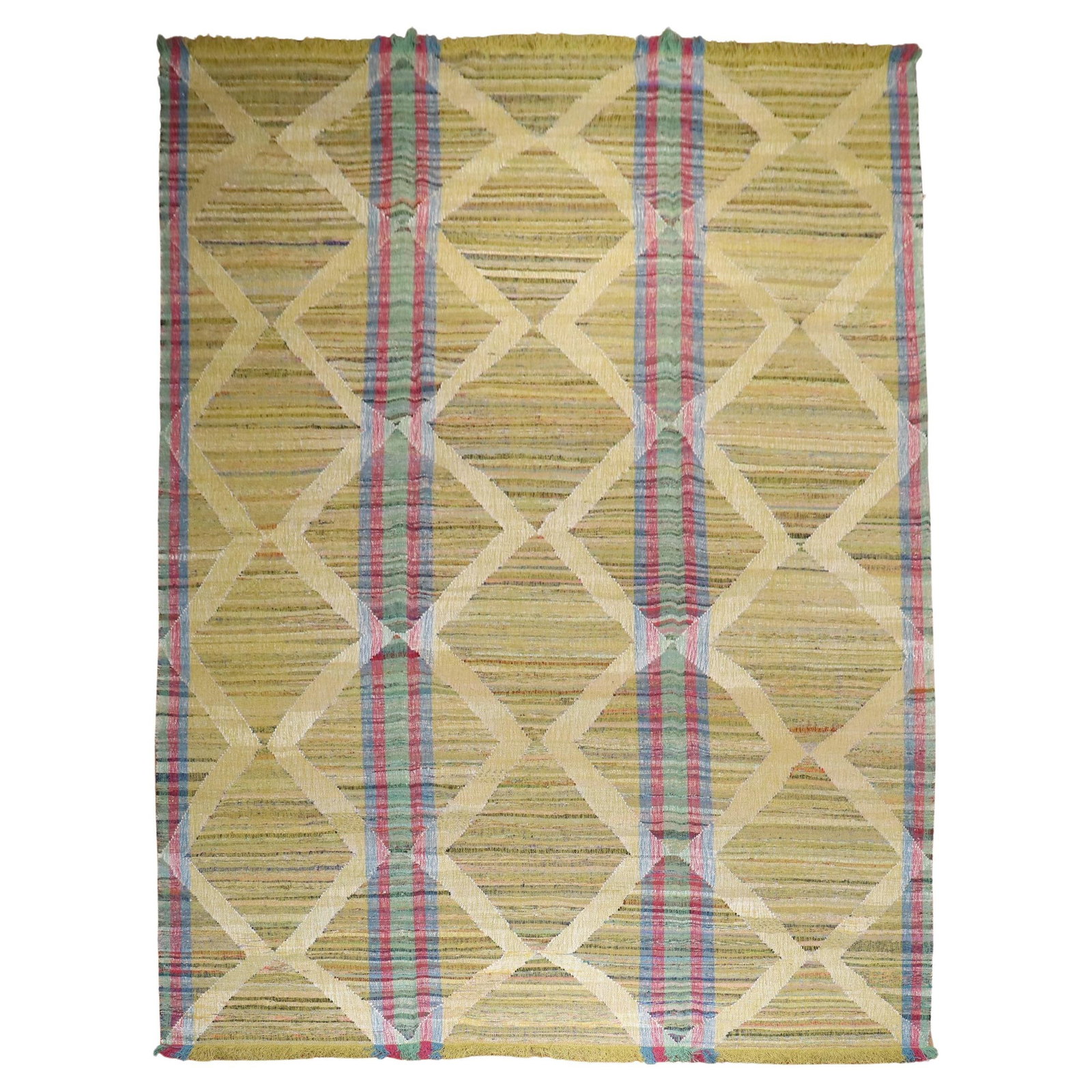 Funky Vintage Turkish Kilim Rug 10'2" x 14'10" Wool Hand-Knotted: Funky Vintage Turkish Kilim Rug 10'2" x 14'10" Wool Hand-Knotted Discover the unique charm of this one-of-a-kind Turkish Kilim, handmade from wool and cotton in the late 20th century. This vintage-ins