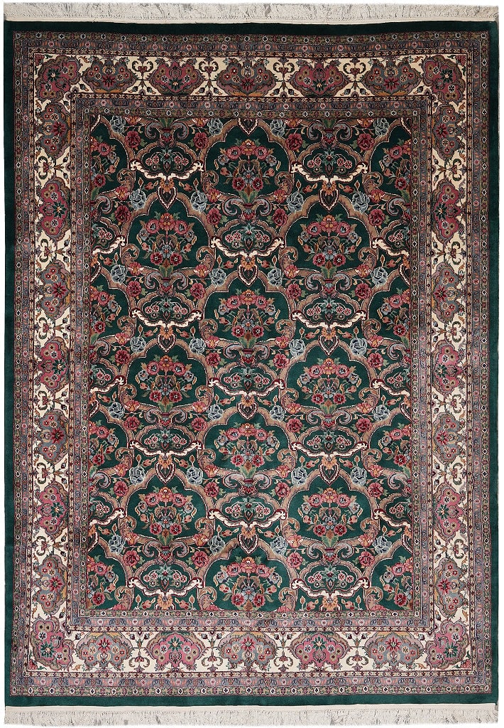 8.8 x 11.8 William Morris Dark Emerald Green Jaipur Wool Rug (1 of 12)