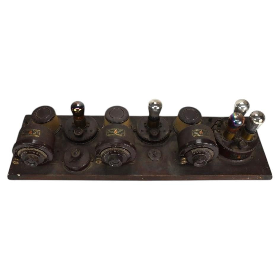 c1910 Atwater Kent wood breadboard radio 31.5 in wide (1 of 12)