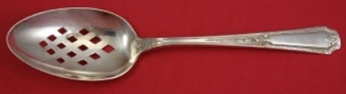 Sterling Silver Pierced Serving Spoon Louis XIV Pattern by Towle 8 1/4 Inch (1 of 2)