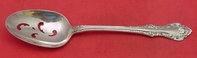 Oneida Melbourne Sterling Silver Slotted Serving Spoon 8 1/8" (1 of 2)