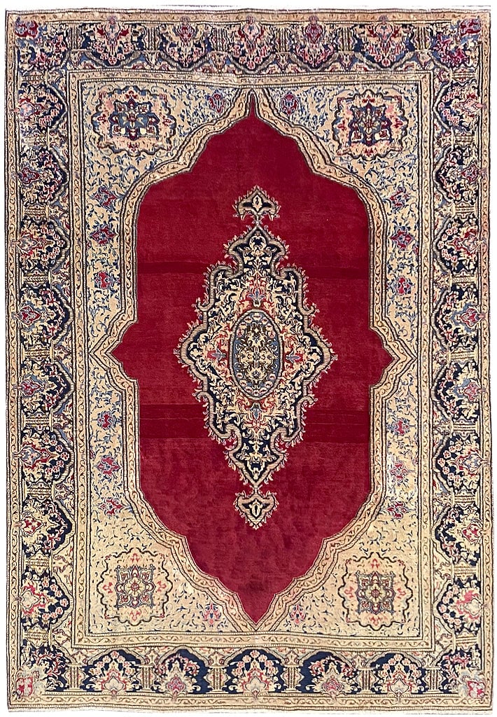 Timeless 8 x 10.5 Persian Kerman Rug Handwoven Wool: Timeless 8 x 10.5 Persian Kerman Rug Handwoven Wool Free continental US Shipping Enhance your living space with this exquisite 8' x 10.5' Semi-Antique Classic Persian Kerman Rug, handwoven in the reno