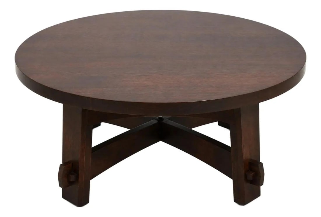 42w x 42d x 18h Stickley oak cocktail table Arts and Crafts (1 of 10)