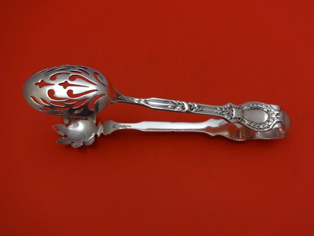 Durgin Du Barry Sterling Silver 7.5 Inch Ice Tong Serving Piece (1 of 1)