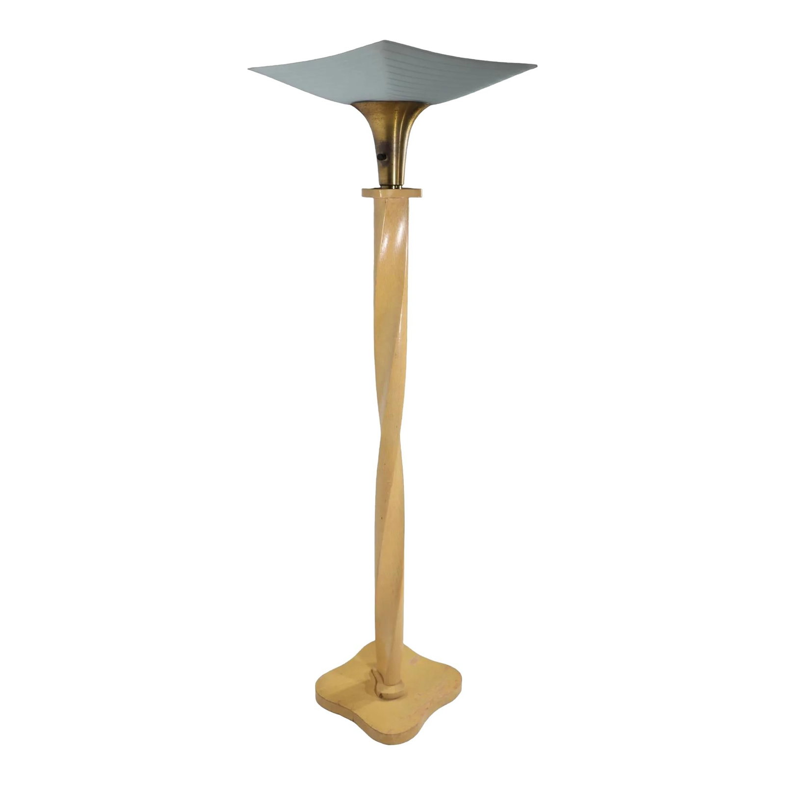 Mid Century Hollywood Regency Cerused Oak Torchiere Lamp James Mont Style (1 of 10)