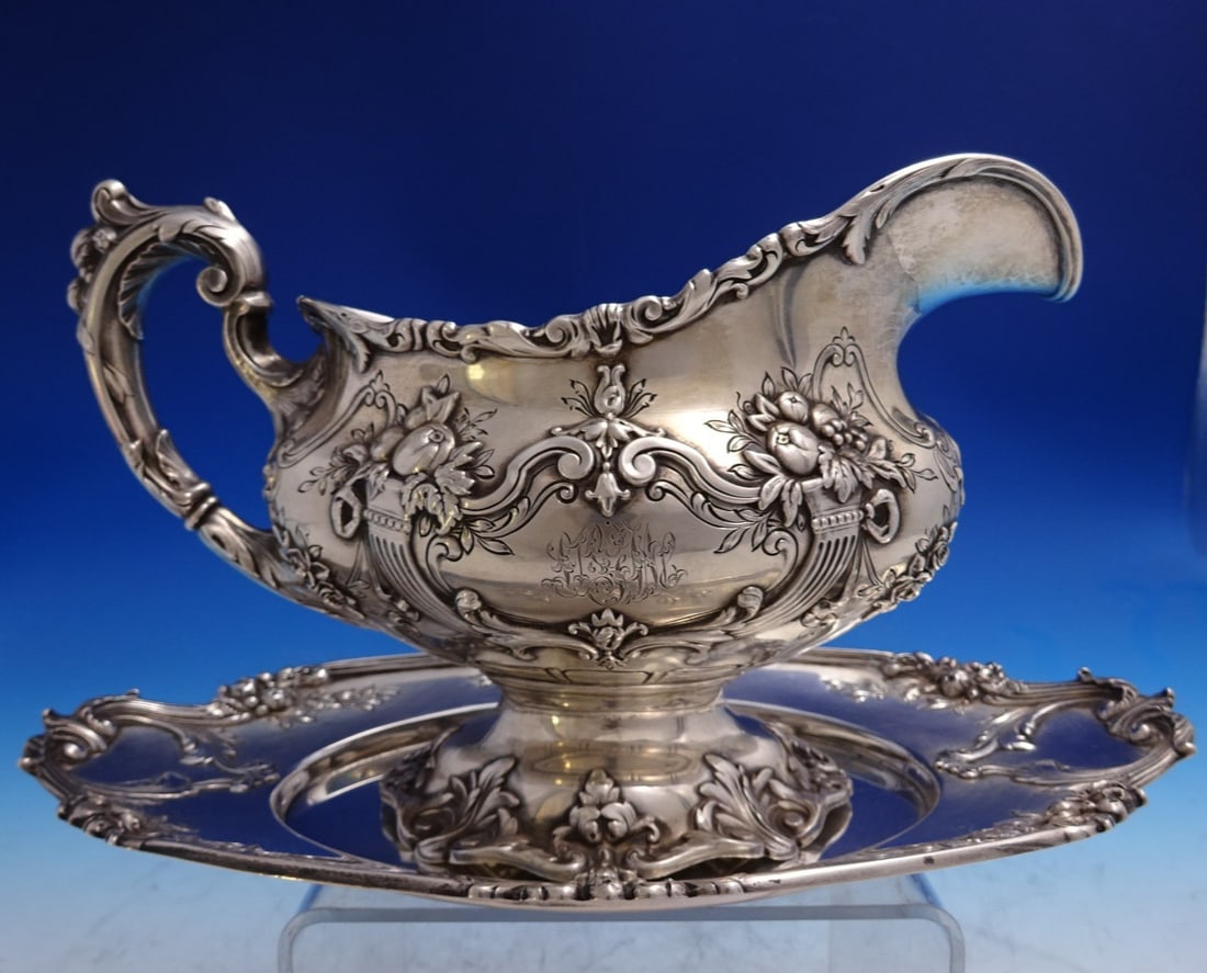 Sterling Silver Francis I Gravy Boat with Underplate by Reed and Barton (1 of 8)