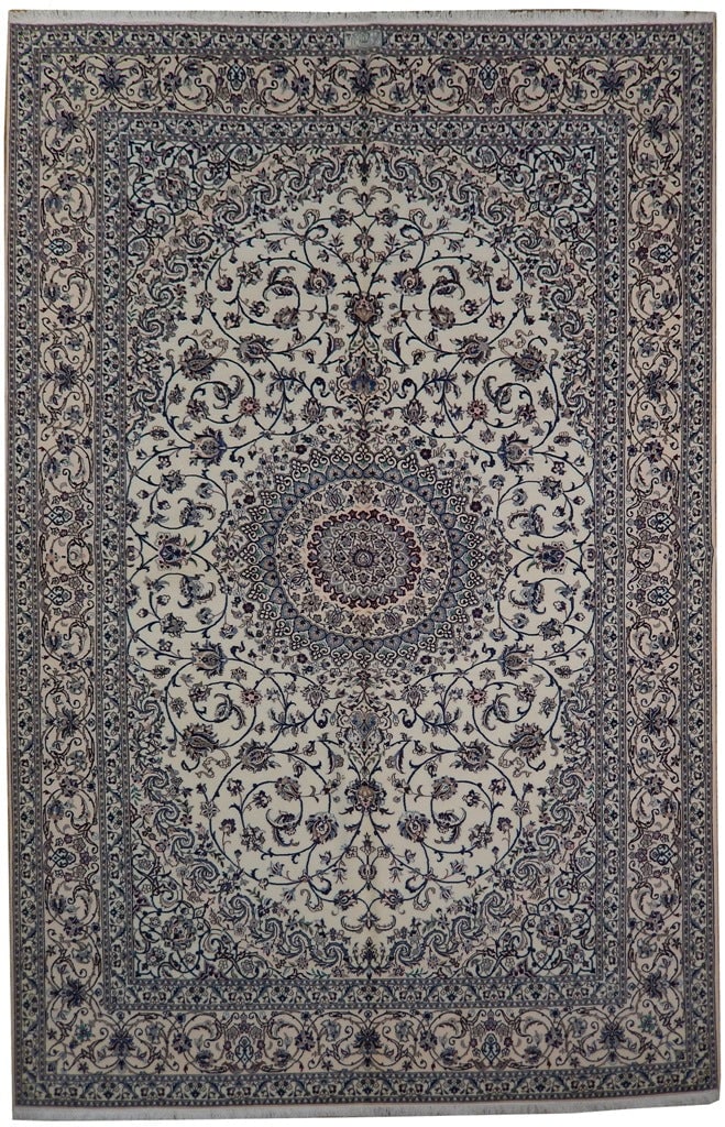 Authentic 7 x 10.3 Persian Nain 6LA Rug Hand-Knotted Wool Silk Iran (1 of 6)