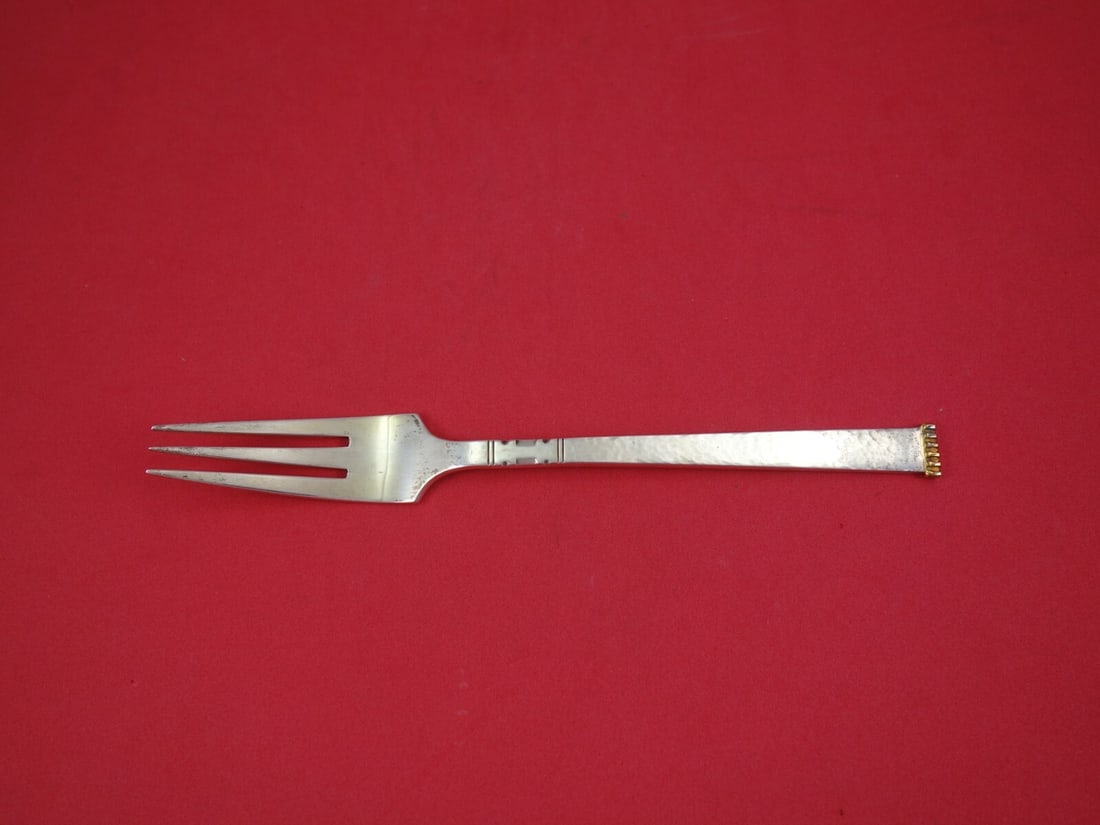 Old Newbury Crafters Sterling Silver 7 3/4" Dinner Fork Karen Gold Accents: Old Newbury Crafters Sterling Silver 7 3/4" Dinner Fork Karen Gold Accents Enhance your dining experience with this exquisite Sterling Silver Dinner Fork from the Karen Gold Accents pattern by Old New