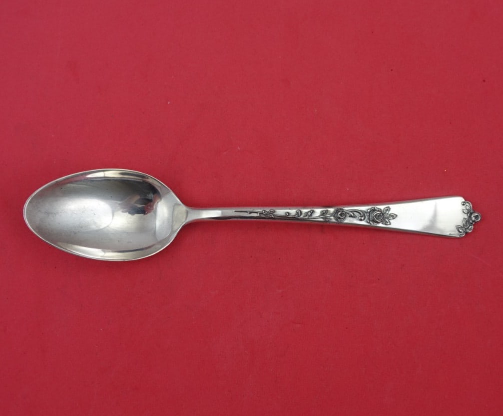 Wallace Sterling Rose 7.5 Inch Silver Place Soup Spoon: Wallace Sterling Rose 7.5 Inch Silver Place Soup Spoon This Sterling Rose place soup spoon by Wallace is a stunning piece of flatware, measuring 7 1/2 inches in length. Crafted from high-quality sterl
