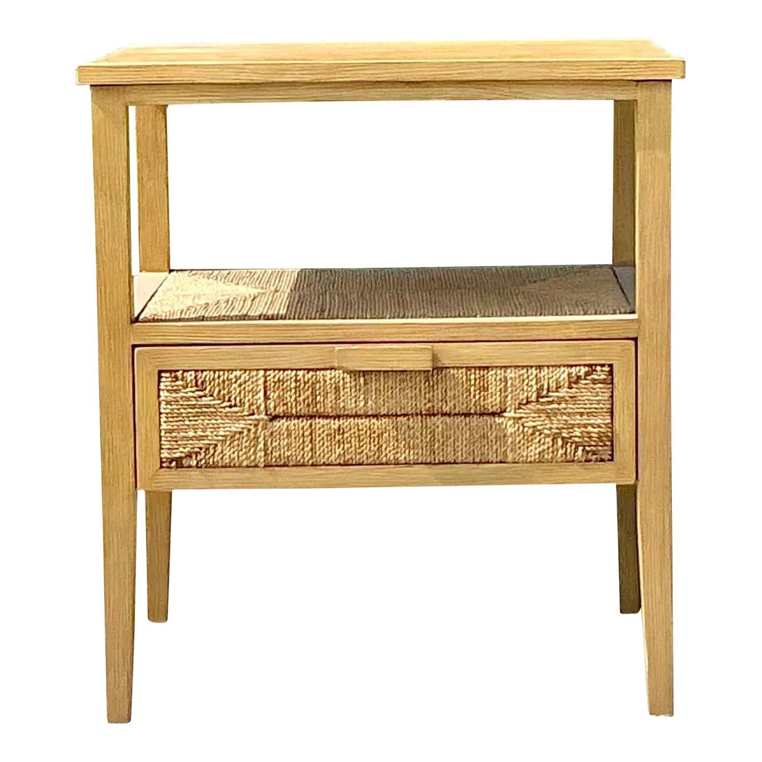 Vintage Palecek Coastal Jute Nightstand 25 x 20 x 28: Vintage Palecek Coastal Jute Nightstand 25 x 20 x 28 Enhance your bedroom with this vintage coastal nightstand by Palecek, featuring a beautifully wrapped jute exterior that adds earthy texture and a 