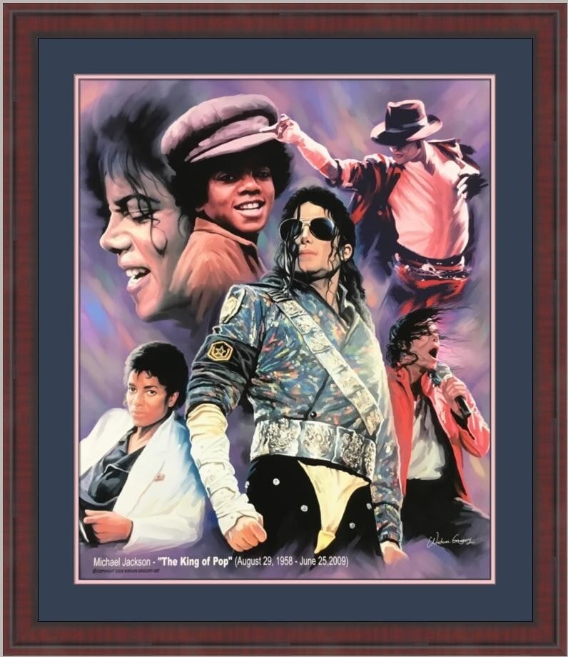 Michael Jackson Custom Framed Print by Wishum Gregory 2000 Mixed Media (1 of 5)