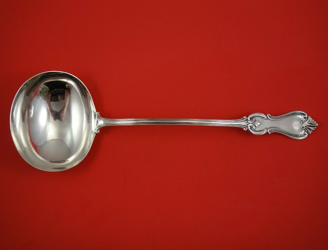 William Tenney Prince Albert Coin Silver Soup Ladle 13.25" Heirloom: William Tenney Prince Albert Coin Silver Soup Ladle 13.25" Heirloom Discover the elegance of the Prince Albert soup ladle crafted by William Tenney. This exquisite serving piece is made of coin silver