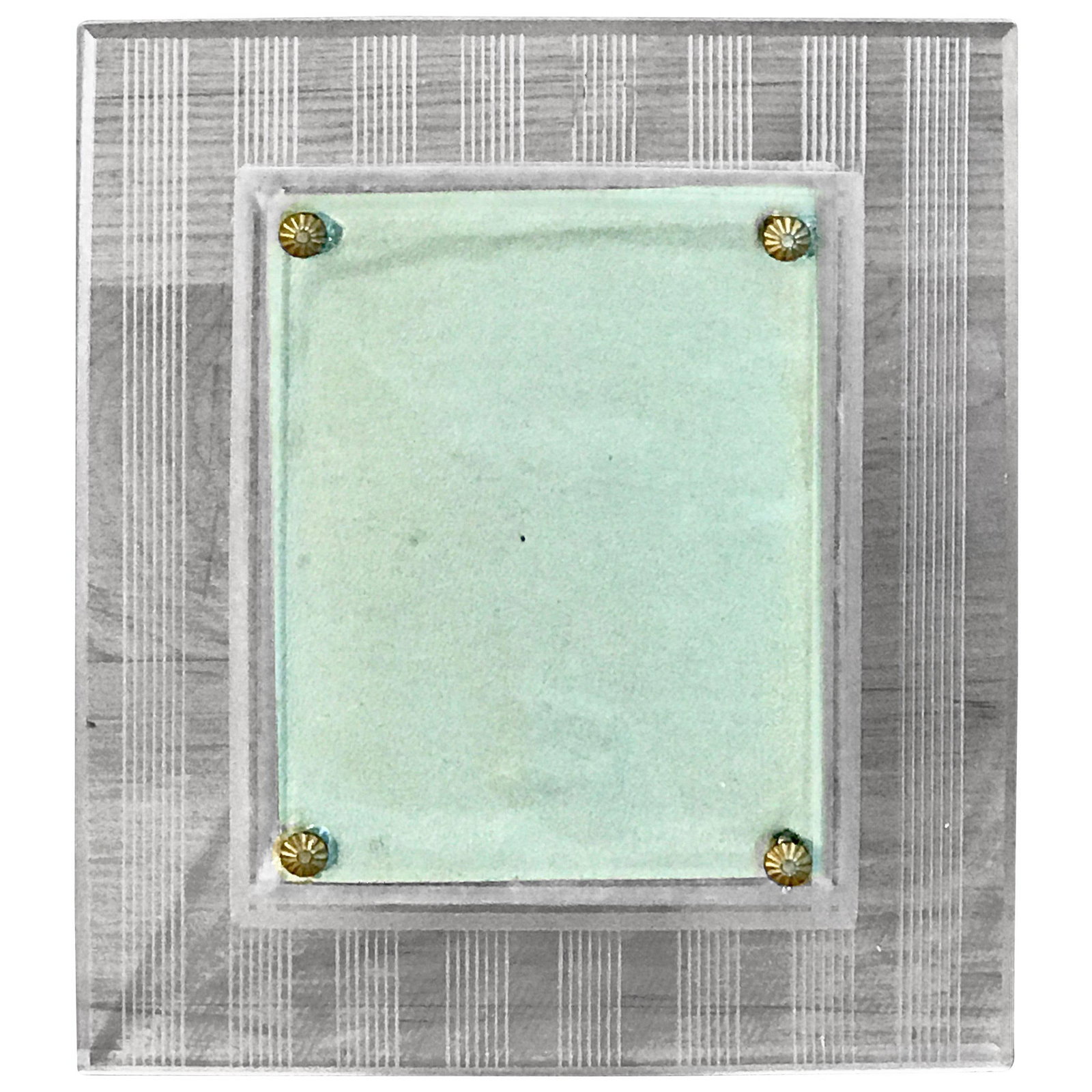 Vintage Art Deco Engraved Glass Frame from 1950s France: Vintage Art Deco Engraved Glass Frame from 1950s France This elegant Art Deco engraved glass frame, crafted in the 1950s, beautifully combines modern style with timeless design. Perfect for showcasing