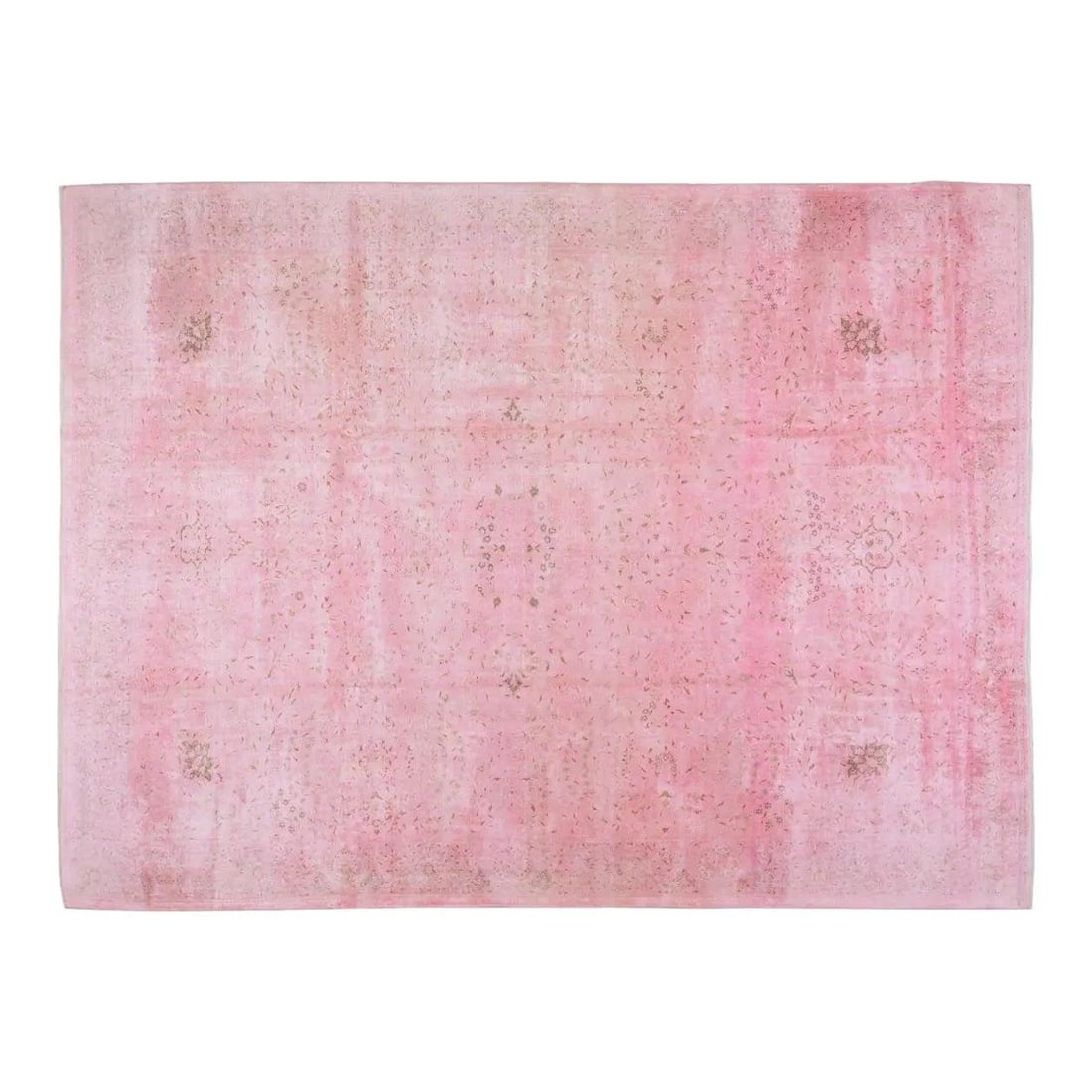 Hand-Knotted Wool and Silk Area Rug Pink 9'x12' Vintage: Hand-Knotted Wool and Silk Area Rug Pink 9'x12' Vintage This vintage hand-knotted rug is crafted from wool and silk using traditional techniques, offering a blend of timeless craftsmanship and modern 