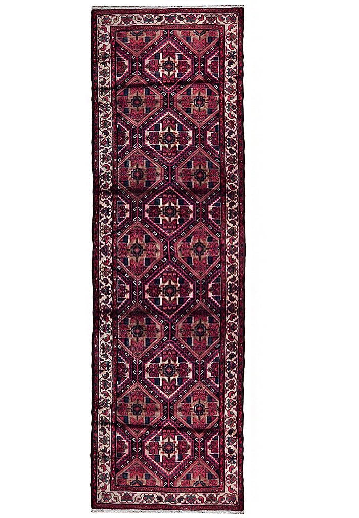 3'7" x 9'11" Salmon Semi-Antique Persian Bakhtiari Runner Handmade: 3'7" x 9'11" Salmon Semi-Antique Persian Bakhtiari Runner Handmade Free continental US Shipping Enhance your living space with this exquisite Salmon Semi-Antique Persian Bakhtiari Runner, handcrafted 