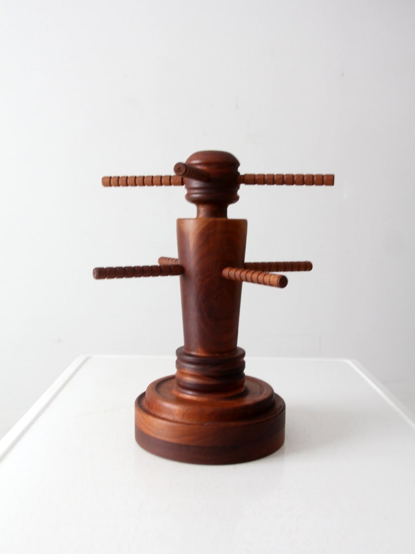 Antique Wood Display Stand with Eight Tiered Arms 16 Inch (1 of 12)