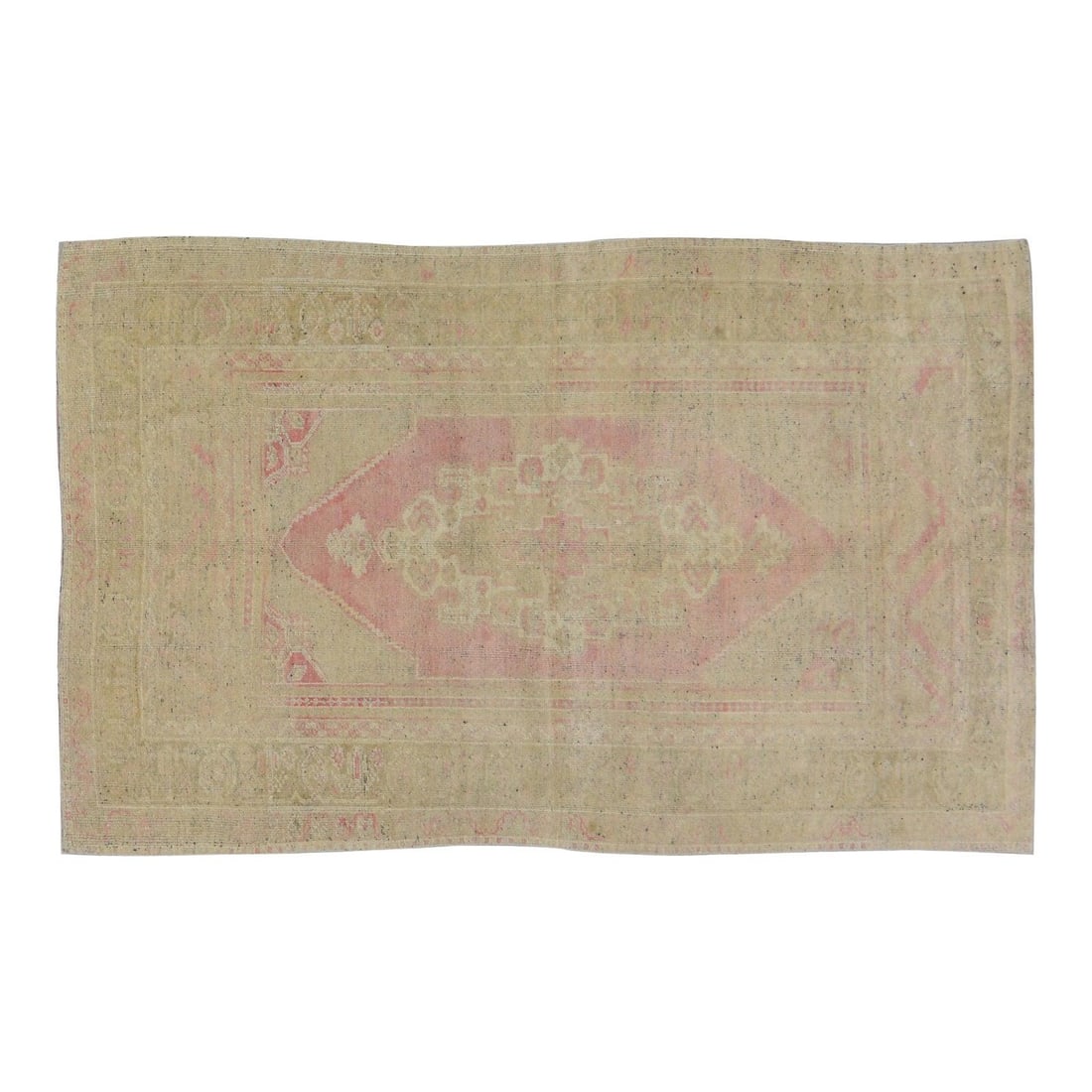 Handmade Anatolian Wool Area Rug 4'7" x 7'9" Traditional Turkish Design: Handmade Anatolian Wool Area Rug 4'7" x 7'9" Traditional Turkish Design This vintage Turkish Anatolian hand-knotted wool rug showcases traditional craftsmanship and timeless artistry. Expertly woven f