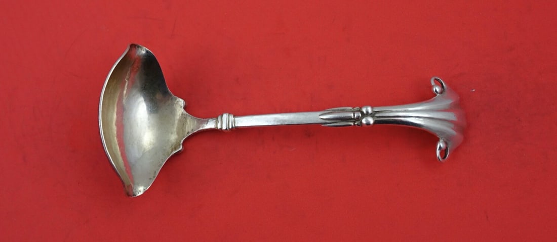 Arts and Crafts Sterling Silver Gravy Ladle Hand Wrought 6 1/4in Serving Spoon: Arts and Crafts Sterling Silver Gravy Ladle Hand Wrought 6 1/4in Serving Spoon This exquisite Arts and Crafts sterling silver gravy ladle features a beautifully hammered bowl with double spouts, showc