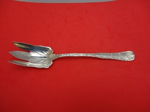 Tiffany & Co. Wave Edge Sterling Silver Salad Serving Fork 10.5" (1 of 1)