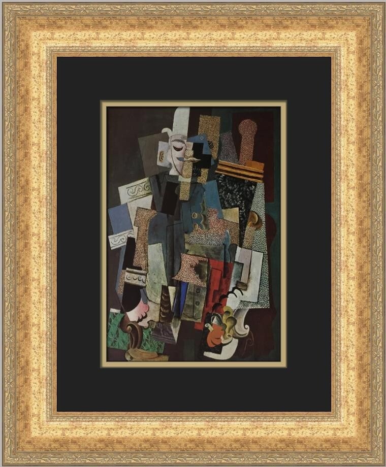 Pablo Picasso A Man with a Pipe Custom Framed Offset Lithograph Print: Pablo Picasso A Man with a Pipe Custom Framed Offset Lithograph Print Experience the artistry of Pablo Picasso with this custom framed print titled "A Man with a Pipe." This medium-sized artwork, prod