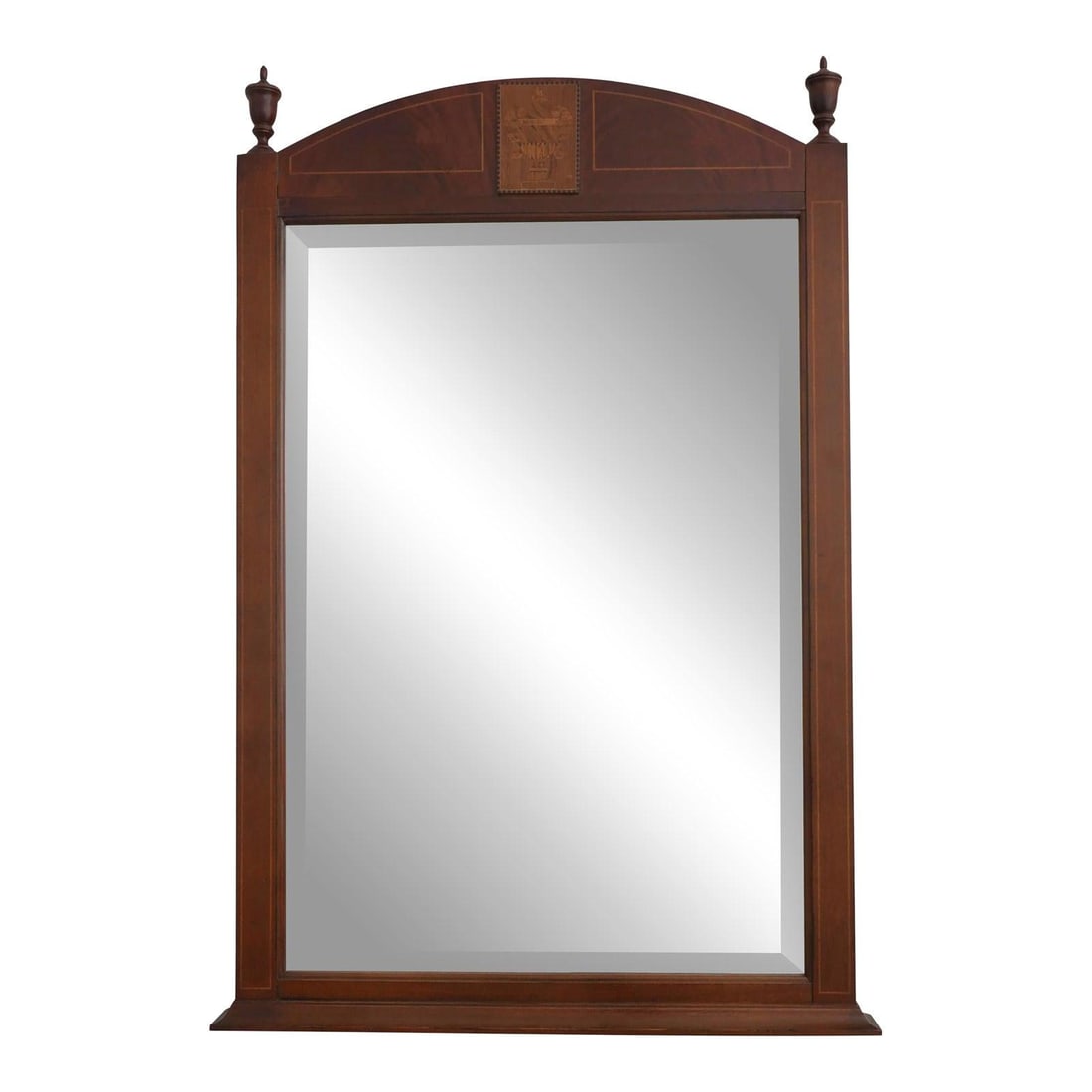 Federal Style Inlaid Mahogany Beveled Glass Mirror 31.5w x 47h (1 of 10)