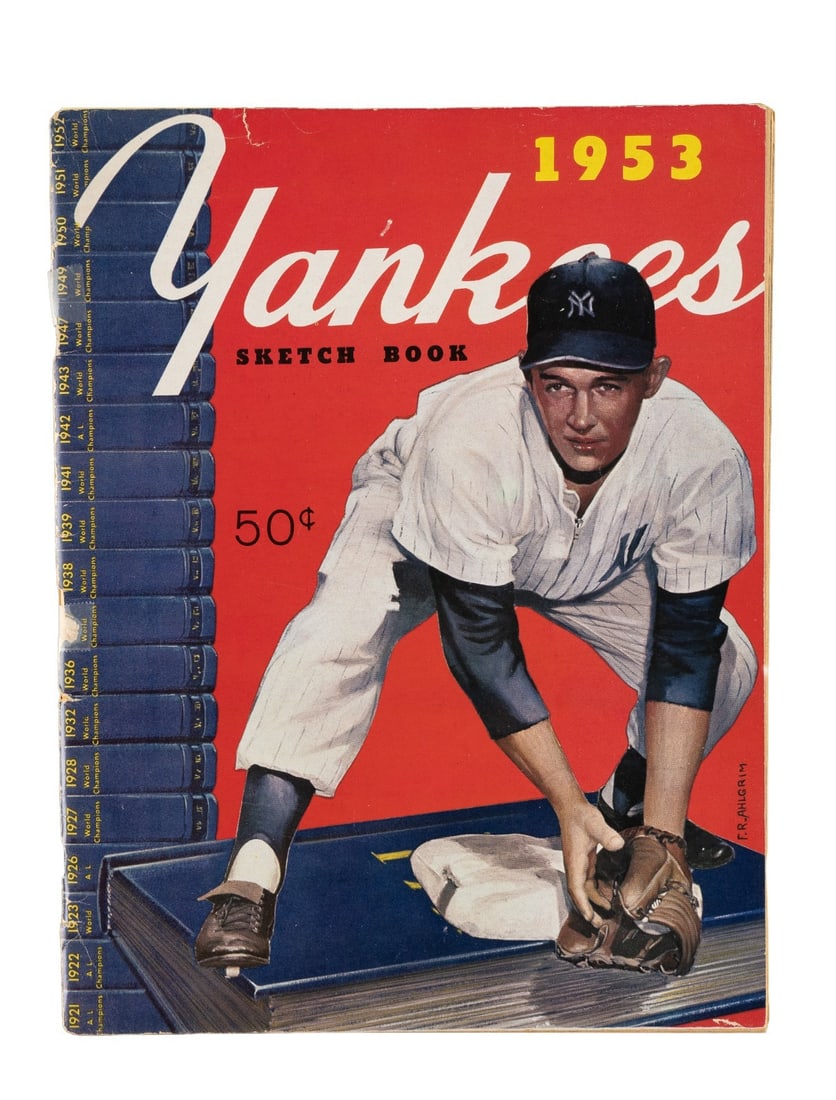 1953 Yankees yearbook signed by 30 players JSA: 1953 Yankees yearbook signed by 30 players JSA This original 1953 New York Yankees yearbook features the blue-ink signatures of thirty members of the World Champion 1953 team. All signatures are locat