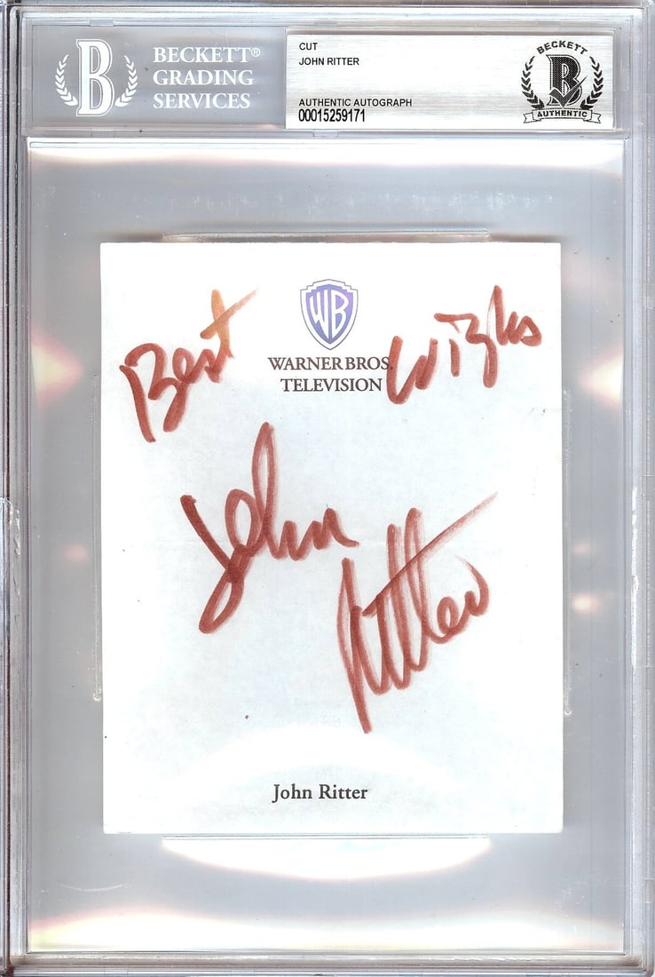 John Ritter Autographed Cut Signature Three's Company Beckett Authenticated 6x9: John Ritter Autographed Cut Signature Three's Company Beckett Authenticated 6x9 This is an original cut signature of John Ritter, famously known for his role in the iconic television show 'Three's Com