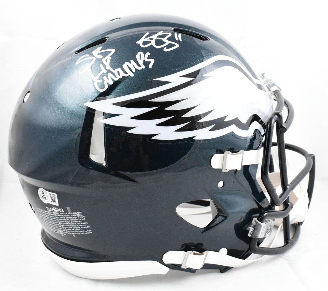 Philadelphia Eagles Speed Authentic Helmet Signed by A.J. Brown Beckett Holo: Philadelphia Eagles Speed Authentic Helmet Signed by A.J. Brown Beckett Holo This is an autographed Philadelphia Eagles full-size Speed Authentic helmet, signed by A.J. Brown. The helmet commemorates 